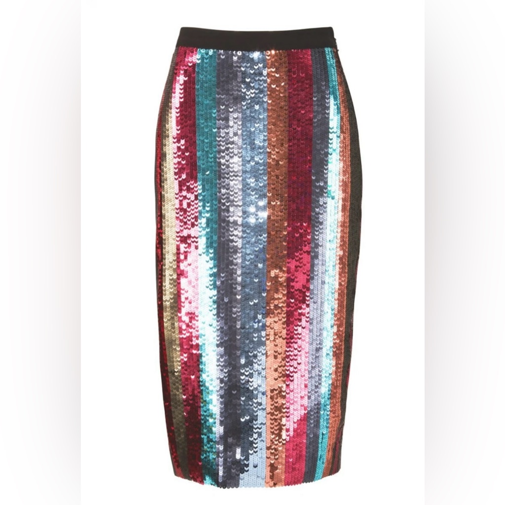 Tanya Taylor Multicolor Sequin Samia Skirt Size 8